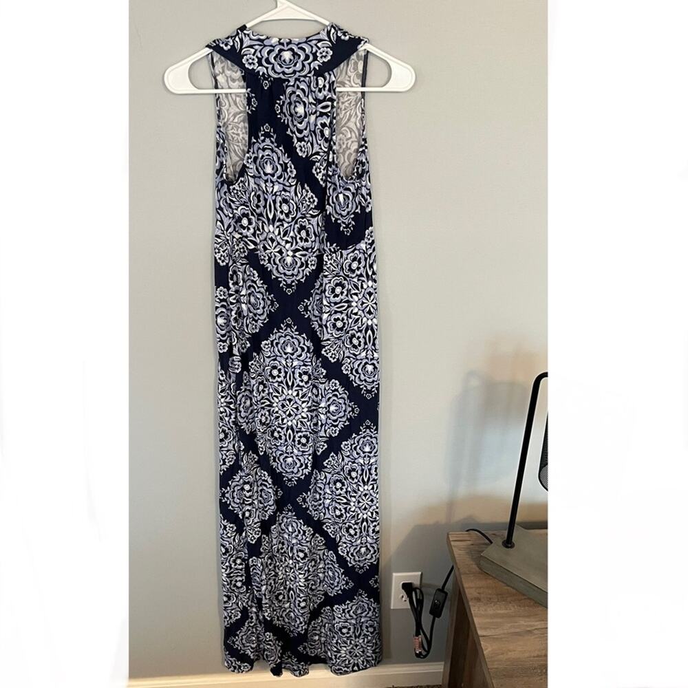 Motherhood Maternity Sleeveless Maxi Dress Women's Size XS Blues & White - Picture 2 of 10